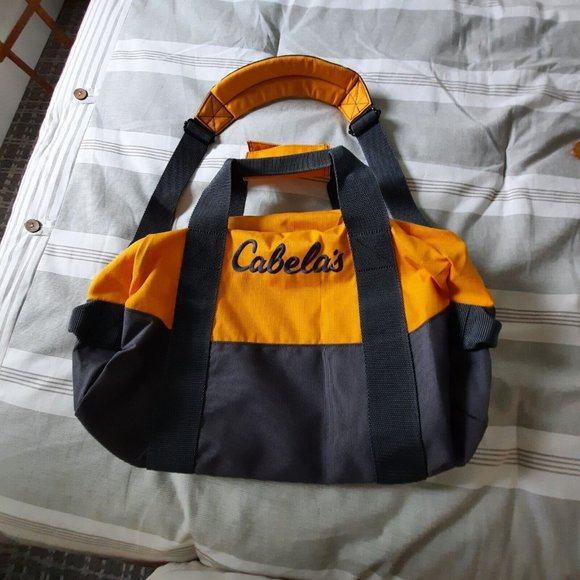 Cabela's, Storage & Organization, Cabelas Ripcord Duffel Bag Wcarry Case  24 Liters Yellowgrey 8x9x9 Nwot